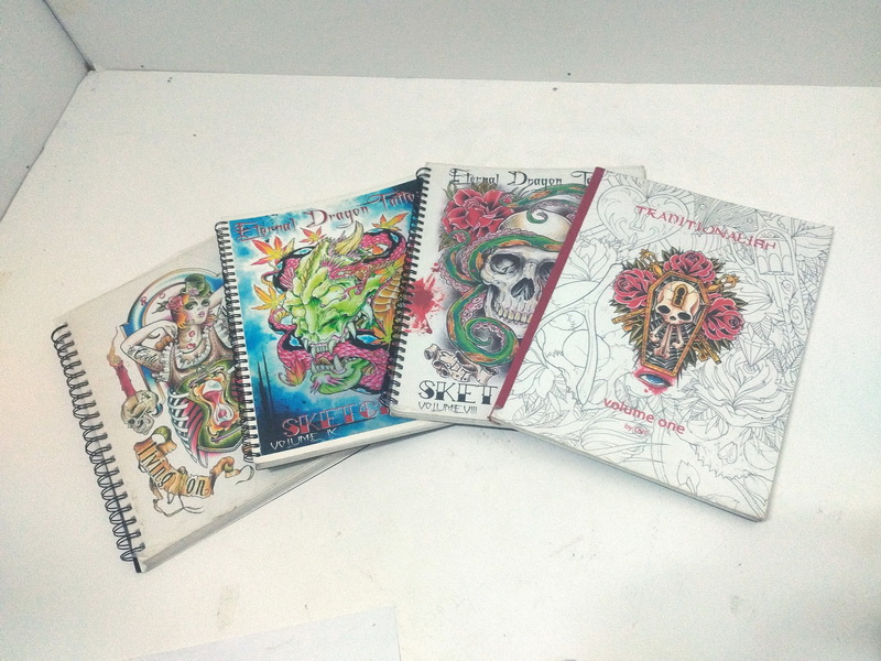 libro cuaderno plantilla tatuaje 1u